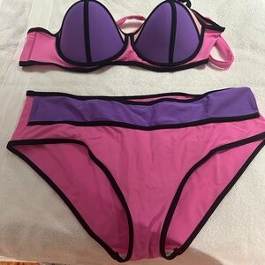 Stylish Pink and Purple Women's Bikini Set